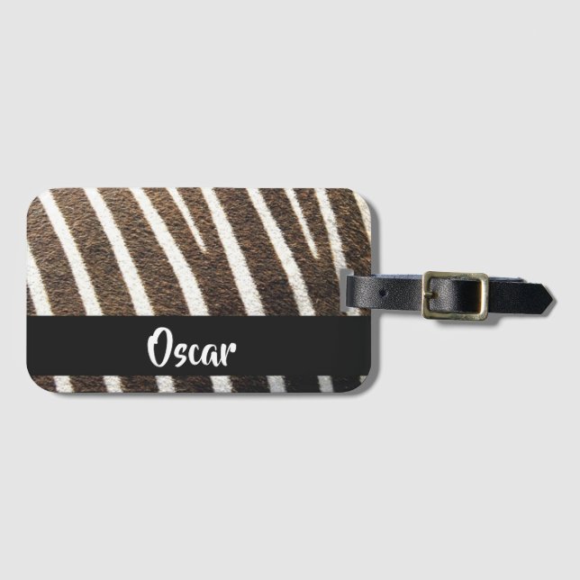 Skalutskrift av zebra bagagebricka (Framsida horisontal)