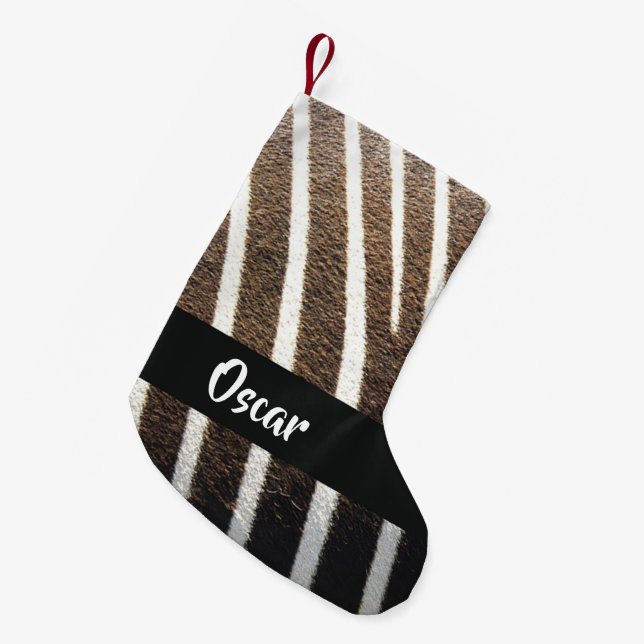 Skalutskrift av zebra liten julstrumpa (Framsidan (Hängande))