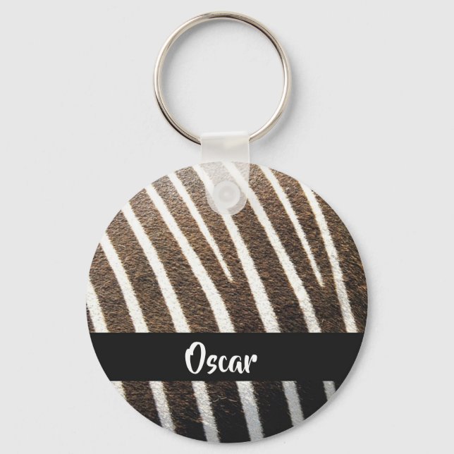 Skalutskrift av zebra nyckelring (Framsida)