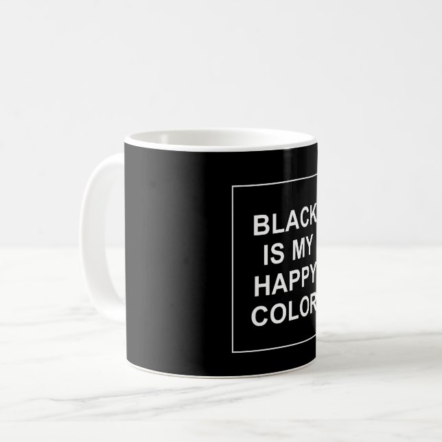 SKAM - BLACK IS MY HAPPY COLOR KAFFEMUGG (Framsida vänster)