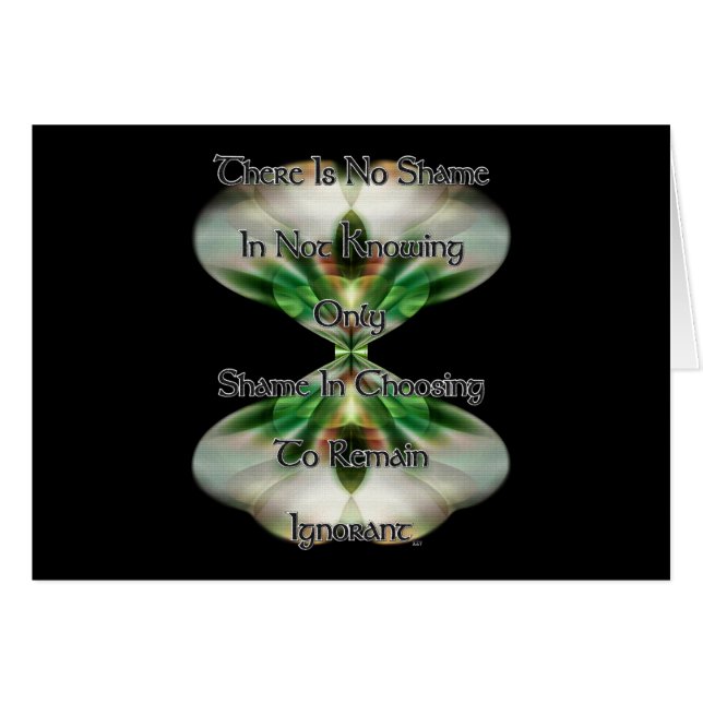 Skam och ignorans hälsningskort (Framsidan Horizontal)