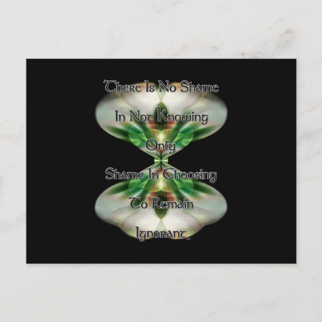 Skam och ignorans vykort (Framsida)