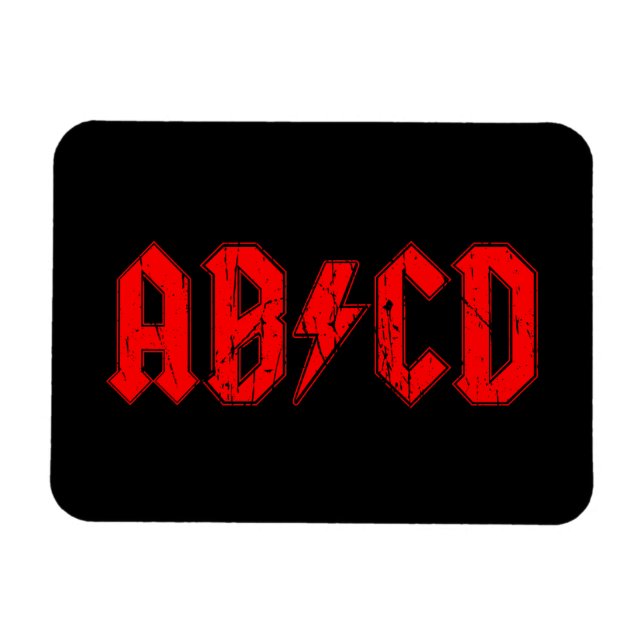 Skämja med den roliga symbolen för ABCD-rock musik Magnet (Horisontell)