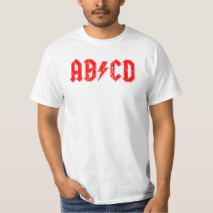 Skämja med den roliga symbolen för ABCD-rock musik T Shirt