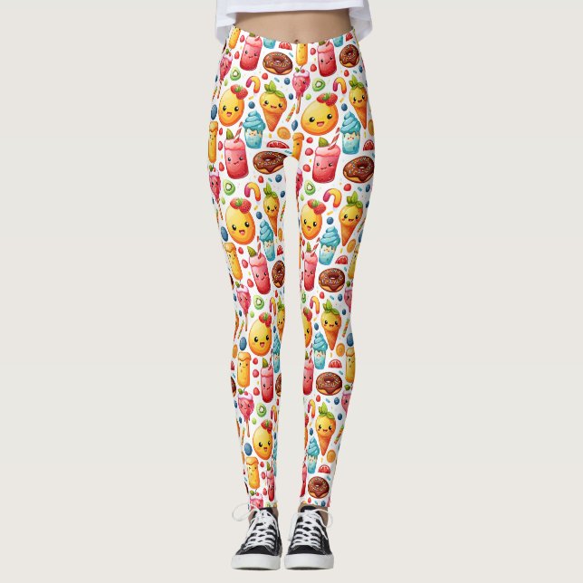 Skämjeliga, söta godis leggings (Framsida)