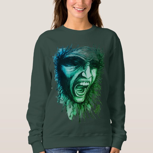 Skämmande Ansikte Sweatshirt T Shirt (Framsida)
