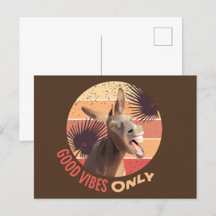 Skämmande Donkey - endast bra Vibes Vykort