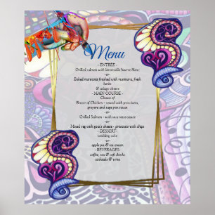 Skämmande konstnärer blå Party Doodle Creation Poster