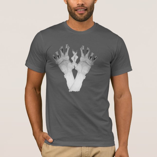 Skämmande monsterhand tee shirt (Framsida)