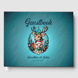 Skämmande och inbjudande julillustration gästböcker