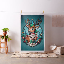 Skämmande och inbjudande julillustration tyg