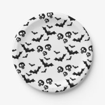 Skämmande, svart skalle och fladdermus