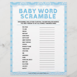 Skampa i baby Ord [Snöre [blått] Brevhuvud