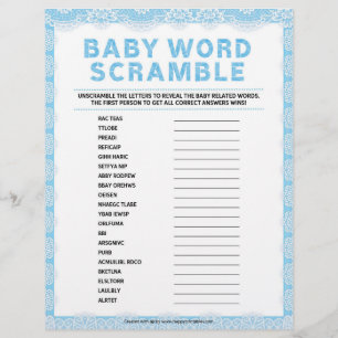 Skampa i baby Ord [Snöre [blått] Brevhuvud