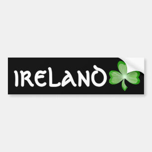 Skamrock 'Ireland' stötfångare svart Bildekal