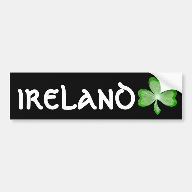 Skamrock 'Ireland' stötfångare svart Bildekal (Framsidan)