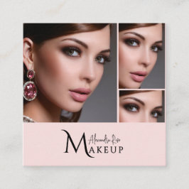 Skämros Makeup Artist Qr-kod Socialt Ikon Fyrkantigt Visitkort