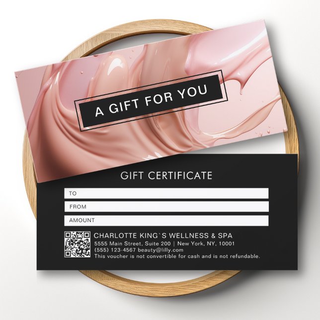 Skämrosen Rosa Skönhetssalong QR-kod Presentkort (Blush Pink Beauty Salon QR Code Gift Certificate)