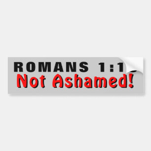 Skamsen rött för Romans1:16 inte och svart Bildekal