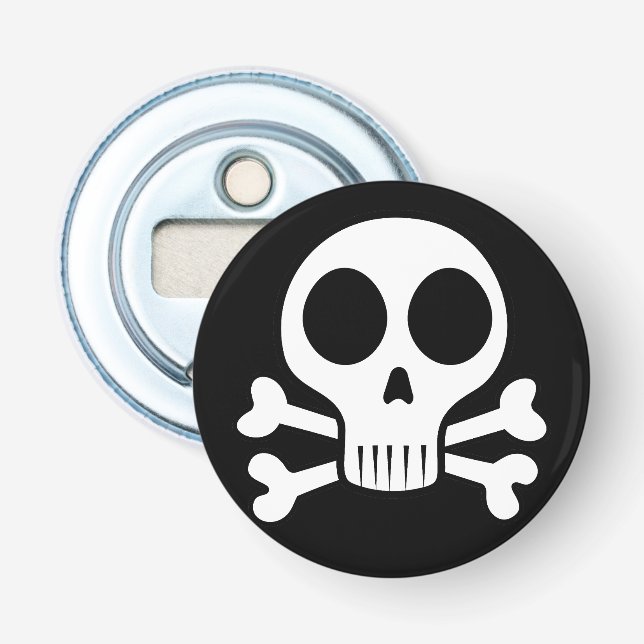 skämskalle på svart bakgrund flasköppnare (Framsidan)