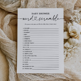 Skamspel för Ord i i dagens babblöjesdusch Inbjudningar
