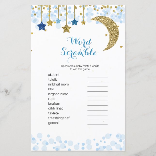 Skamspel i Ord, guld, blått måne, (Framsida)