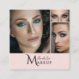 Skämspink Ögonmakeupstylist Qr-kod Socialt Ikon Fyrkantigt Visitkort