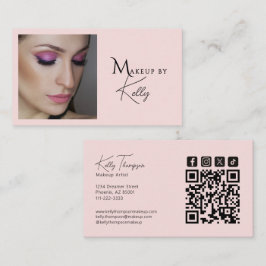 Skämspink Ögonmakeupstylist Qr-kod Socialt Ikon Visitkort