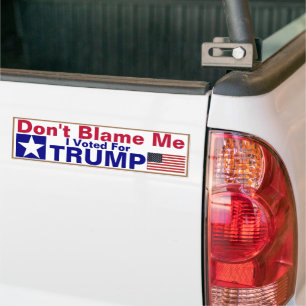 Skämt inte att jag röstade för Trump Bildekal