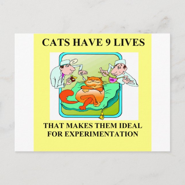 skämt om biologiskt experiment vykort (Framsida)