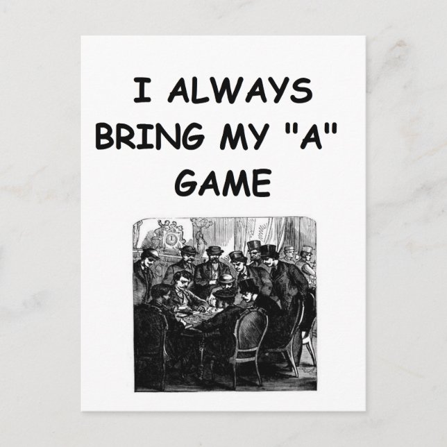 skämt om kortspelare vykort (Framsida)