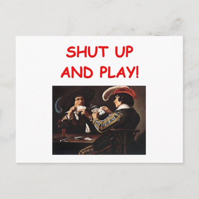 skämt om kortspelare vykort (Framsida)