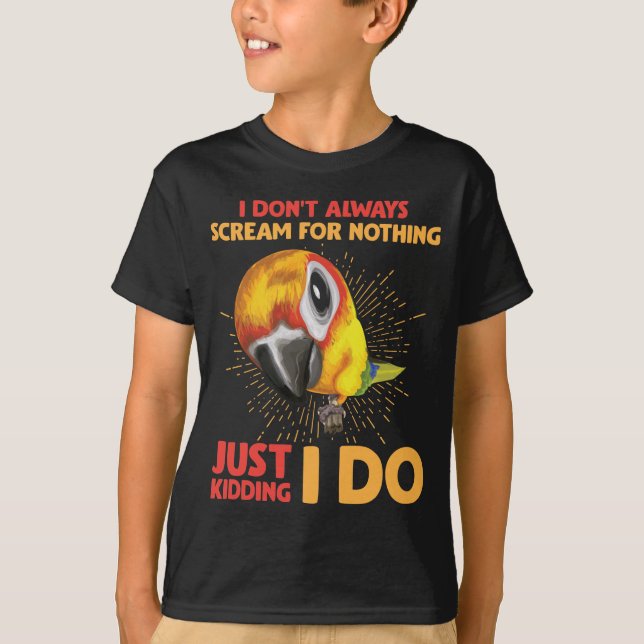 Skämt Parrot Humor Skräm inte för ingenting T Shirt (Framsida)