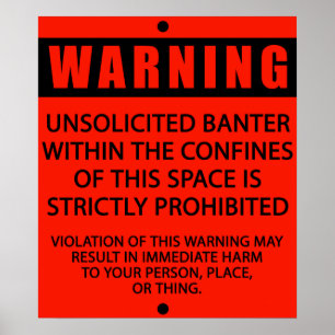 SKÄMT WARNING_RED POSTER