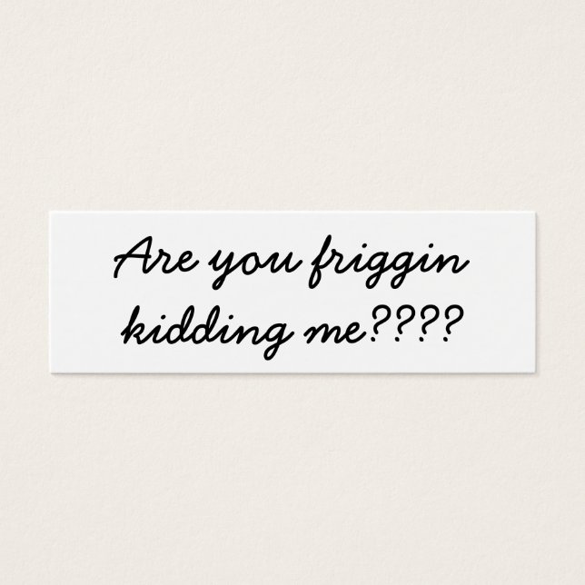 Skämtar du med mig? litet visitkort (Framsidan)