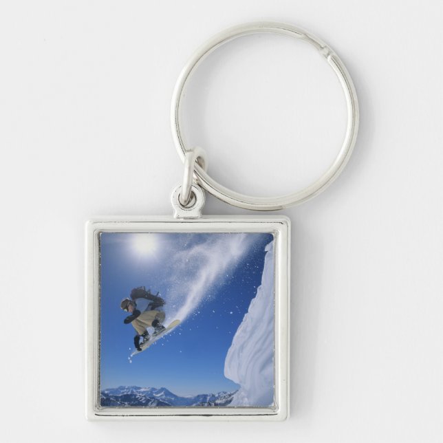 Skämtar in Snake Bäck Canyon från Clayton 3 Fyrkantig Silverfärgad Nyckelring (Framsidan)