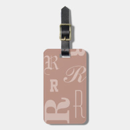Skämtröd Personlig Monogram, Typografi Initialer Bagagebricka