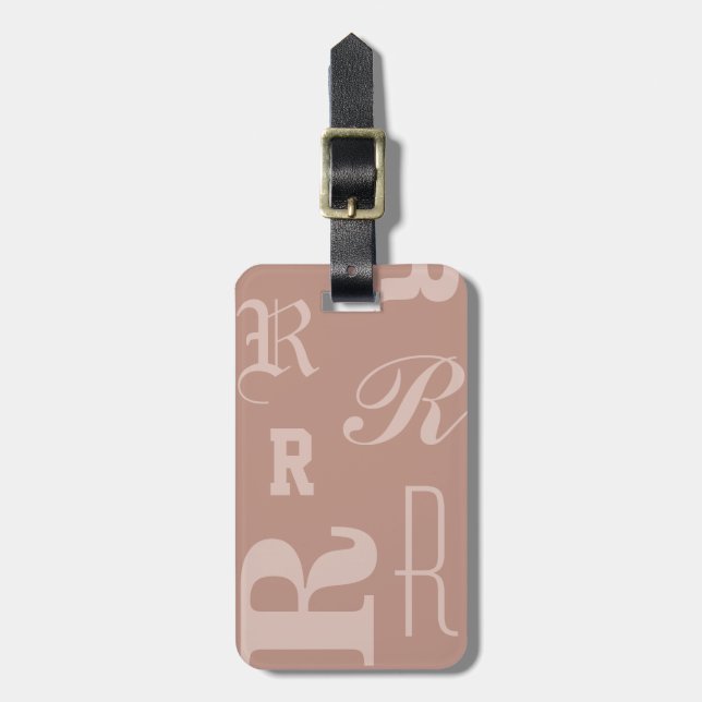 Skämtröd Personlig Monogram, Typografi Initialer Bagagebricka (Vertikal Framsida)