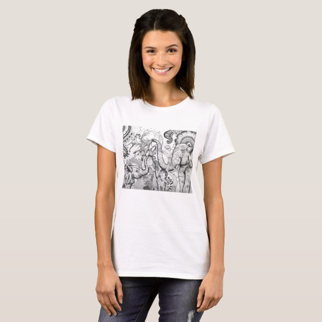 Skämtsam elefantskjorta t-shirt (Hel framsida)