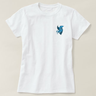 Skämtsam fågel för två tonad blått t-shirt