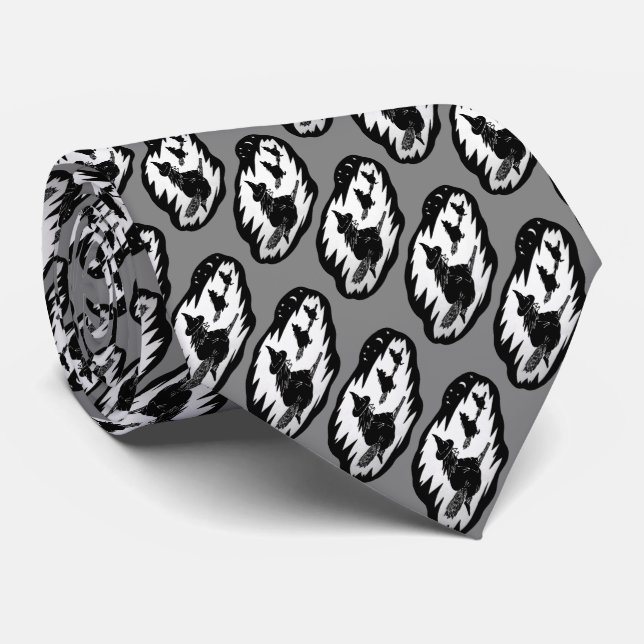 skämtsam häxa på broomsticks halloween slips (Rullad)