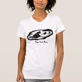 skämtsam häxa på broomsticks halloween tee shirt