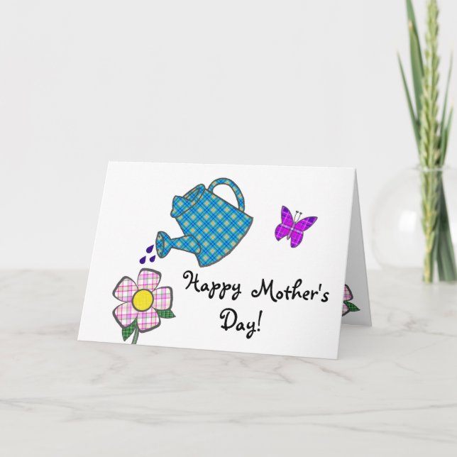 Skämtsam plädblomma för mor kort (Framsida)