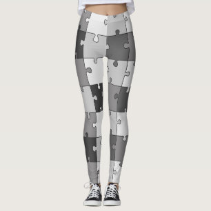 Skämtsam pusselgrått tonar leggings