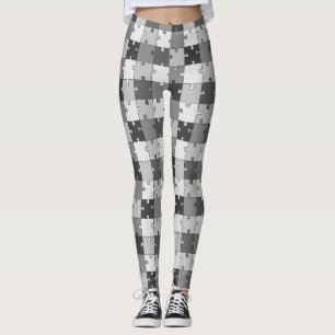 Skämtsam pusselgrått tonar leggings