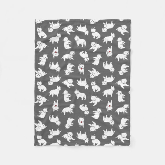 Skämtsam Westies ullfilt Fleecefilt (Framsidan)