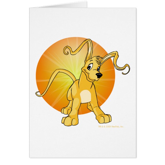 Skämtsamma gula Gelert Hälsningskort (Framsidan)