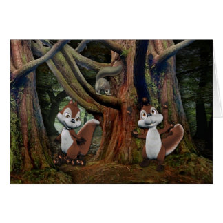 Skämtsamma Squrrels Hälsningskort