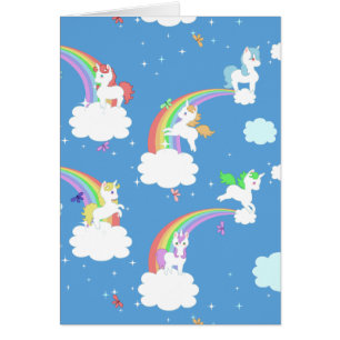 Skämtsamma Unicorns Hälsningskort