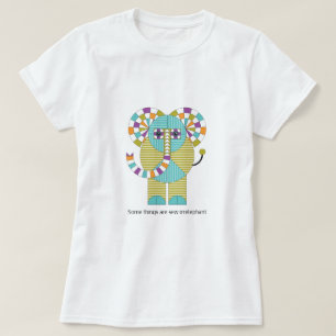 Skämtsamt modernt elefanttäckemönster t shirt